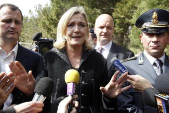 Marine Le Pen, en Lampedusa